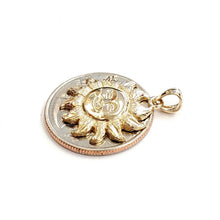 Load image into Gallery viewer, New 14k yellow gold solid sun sol pendant charm astrology gift fine jewelry 2.8g

