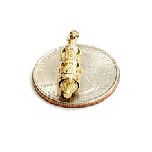 Load image into Gallery viewer, 14k yellow gold 3D mezuzah star of David kabbalah Jewish torah pendant 3.1g
