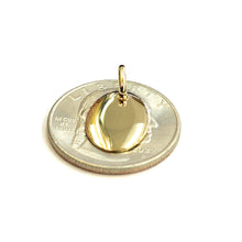 Load image into Gallery viewer, 14k Yellow Gold solid tiny oval name tag engravable Pendant charm shiny 1.5g
