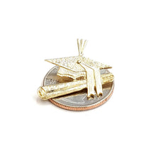 Load image into Gallery viewer, New 14k yellow gold graduation hat diploma pendant education school jewelry 2.7g
