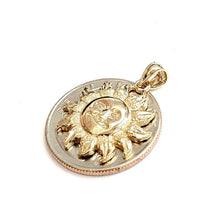 Load image into Gallery viewer, New 14k yellow gold solid sun sol pendant charm astrology gift fine jewelry 2.8g
