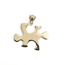 Load image into Gallery viewer, New 14k yellow Gold puzzle piece Pendant charm unisex gift fine jewelry 1.8g
