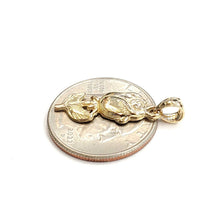 Load image into Gallery viewer, New 14k yellow solid Gold rose flower Pendant charm gift fine jewelry 1.6g
