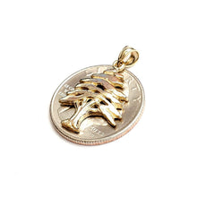 Load image into Gallery viewer, 14k yellow gold lebanon cedar tree lucky pendant charm gift fine jewelry 2.5g

