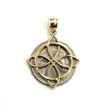 Load image into Gallery viewer, 14k yellow Gold Nudo De Bruja Witches Knot Pendant Gift fine jewelry unisex 3.3g

