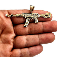 Load image into Gallery viewer, 14k yellow Gold AK-47 machine gun military rifle Pendant charm fine gift 10.1g
