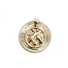 Load image into Gallery viewer, 14k yellow Gold Round Bowling ball Pins Pendant charm sport fine jewelry 1.6g
