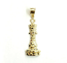 Load image into Gallery viewer, 10k yellow Gold nugget king chess piece Pendant charm diamond cut jewelry 4.2g
