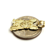 Load image into Gallery viewer, Solid 10k yellow Gold French bulldog Pendant charm diamond cut fine jewelry 1.3g
