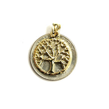 Load image into Gallery viewer, 10k Yellow gold round tree of life lucky pendant charm fine Jewelry gift 2.8g
