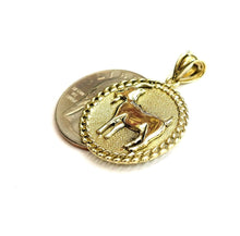 Load image into Gallery viewer, 10k yellow Gold solid round Goat Pendant charm animal unisex fine jewelry 3.6g
