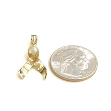 Load image into Gallery viewer, New 14k yellow Gold breast cancer survivor awareness ribbon Pendant Jewelry 1.8g
