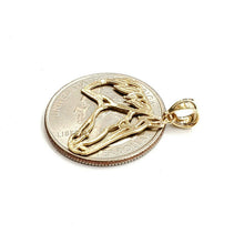 Load image into Gallery viewer, New 14k yellow Gold horse head animal Pendant charm gift fine jewelry 1.2g
