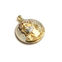 Load image into Gallery viewer, 14k multi color gold jesus face head pendant charm religious fine jewelry 2.7g
