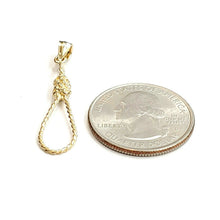 Load image into Gallery viewer, New 14k yellow Gold Noose rope 3D Pendant charm fine jewelry gift unisex 1.4g
