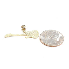 Load image into Gallery viewer, New 14k yellow Gold solid Guitar Pendant gift music instrument fine jewelry 1.7g
