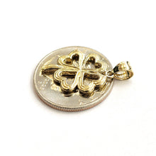 Load image into Gallery viewer, 14k yellow Gold Solid clover leaf heart lucky Pendant charm fine jewelry 2.6g

