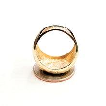Load image into Gallery viewer, 14K yellow Gold Dad ring solid birthday gift father's day fine jewelry size 11
