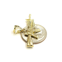 Load image into Gallery viewer, New 10k yellow Gold AR15 AR-15 machine gun rifle army Pendant fine jewelry 2.1g

