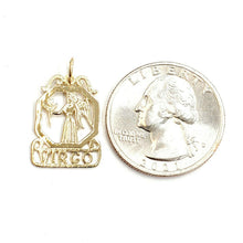 Load image into Gallery viewer, New 14k yellow Gold Virgo zodiac sign Pendant charm astrology fine jewelry 1.2g
