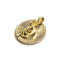 Load image into Gallery viewer, 14k solid yellow Gold 3D Kokopelli Pendant Charm music gift fine jewelry 2.7g

