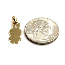 Load image into Gallery viewer, 14k yellow Gold Miffy Rabbit Bunny animal Pendant charm Gift fine jewelry 1.1g
