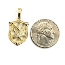 Load image into Gallery viewer, 14k yellow solid Gold Eagle Pendant charm shield fine jewelry Gift Unisex 3.4g
