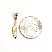 Load image into Gallery viewer, 14k yellow Gold solid 3D kitchen utensil knife Pendant charm fine jewelry 1.1g
