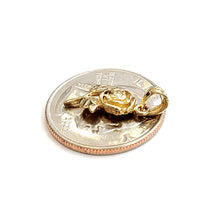 Load image into Gallery viewer, New 14k yellow solid Gold rose flower Pendant charm gift fine jewelry 1.3g
