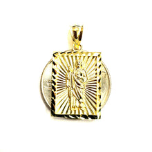 Load image into Gallery viewer, 10k yellow gold saint Jude San Juda pendant charm religious Fine jewelry 3.2g
