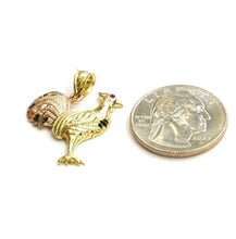 Load image into Gallery viewer, New 10k Gold rooster chicken bird Pendant charm gift fine jewelry unisex 2.3g
