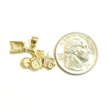 Load image into Gallery viewer, 14k yellow Gold  Bulldozer Loader truck car Pendant charm gift fine jewelry 2.9g
