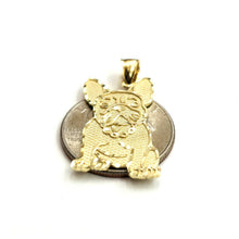 Load image into Gallery viewer, Solid 10k yellow Gold French bulldog Pendant charm diamond cut fine jewelry 2.5g
