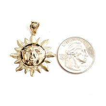 Load image into Gallery viewer, 14k yellow gold solid sun sol pendant charm astrology gift fine jewelry 3.7g
