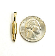Load image into Gallery viewer, New 14k yellow gold 3D bullet pendant charm military gift fine jewelry 2g
