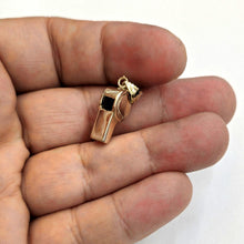 Load image into Gallery viewer, 14k yellow Gold 3D Whistle Coach Athletics  Pendant sport game fine jewelry 3.8g
