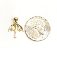Load image into Gallery viewer, New 14k solid yellow Gold tiny umbrella Pendant charm gift fine jewelry 1g
