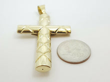 Load image into Gallery viewer, 10k gold two-tone INRI hollow cross pendant with jesus fine gift jewelry 6.1g
