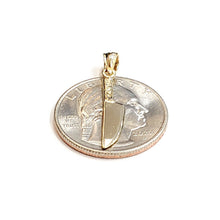 Load image into Gallery viewer, 14k yellow Gold solid 3D kitchen utensil knife Pendant charm fine jewelry 1.1g
