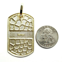 Load image into Gallery viewer, 10k yellow Gold solid men's nugget dog tag Pendant charm fine gift jewelry 8.4g
