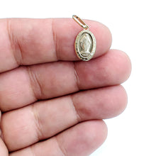Load image into Gallery viewer, 14k yellow gold oval virgin Miraculous Milagrosa pendant charm religious 1.2g
