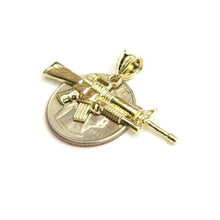 Load image into Gallery viewer, New 10k yellow Gold AR15 AR-15 machine gun rifle army Pendant fine jewelry 2.1g
