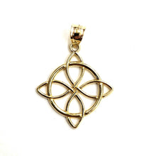 Load image into Gallery viewer, 14k yellow Gold Nudo De Bruja Witches Knot Pendant Gift fine jewelry unisex 3.3g
