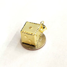 Load image into Gallery viewer, 10k yellow Gold 3D dice Pendant charm gamble Vegas gift sport fine jewelry 6.6g
