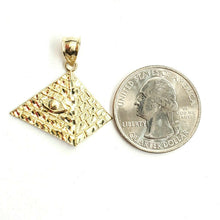 Load image into Gallery viewer, New 10k yellow solid Gold Egyptian pyramid eye Pendant fine gift jewelry 2.3g
