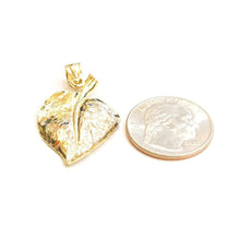 Load image into Gallery viewer, New 14k yellow gold solid leaf pendant charm gift fine jewelry unisex 5.1g
