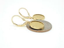Load image into Gallery viewer, 14k yellow Gold coin Earrings lever Back fine gift jewelry for women 4.3g

