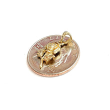 Load image into Gallery viewer, New 14k yellow solid Gold rose flower Pendant charm gift fine jewelry 1.3g
