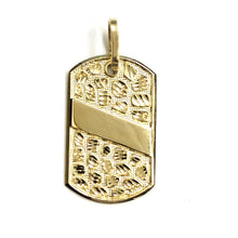 Load image into Gallery viewer, 10k yellow Gold solid men's nugget dog tag Pendant charm fine gift jewelry 8.4g

