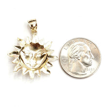 Load image into Gallery viewer, 14k yellow gold solid sun sol pendant charm astrology gift fine jewelry 3.7g
